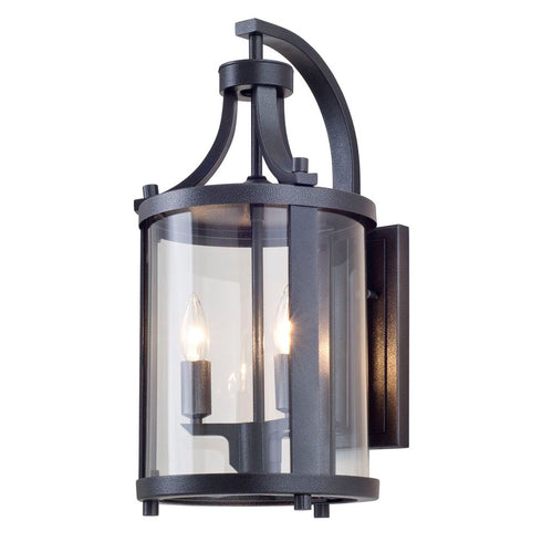 DVI Lighting 2 Light NIAGARA 2 Light OUTDOOR SCONCE in Hammered Black Finish Model: DVP4472HB-CL