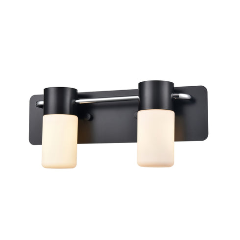 DVI Lighting 2 Light TUXEDO 2 Light VANITY in Ebony and Chrome Finish Model: DVP40722EB+CH-OP