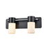 DVI Lighting 2 Light TUXEDO 2 Light VANITY in Ebony and Chrome Finish Model: DVP40722EB+CH-OP
