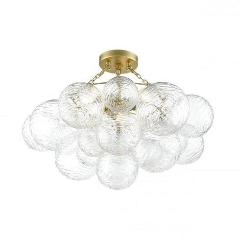 DVI Lighting 3 Light COMET 3 Light FLUSH MOUNT in Painted Satin Brass Finish Model: DVP32813PSB-WVC