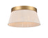 DVI Lighting 3 Light ELLESMERE Ø16.5 Inch FLUSHMOUNT in Brass Finish Model: DVP43642BR-BK