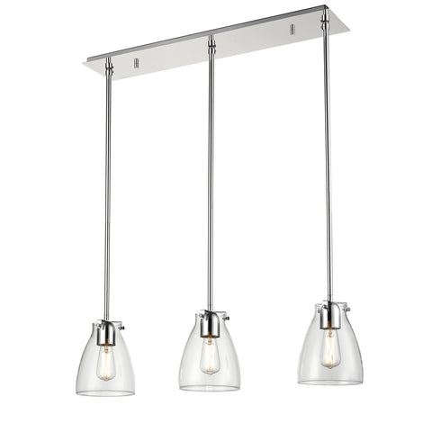 DVI Lighting 3 Light EMMA 3 Light LINEAR PENDANT in Brass Finish Model: DVP47053BR-CL