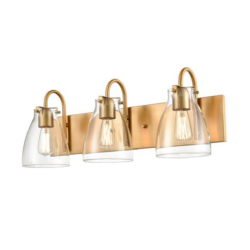 DVI Lighting 3 Light EMMA 3 Light VANITY in Brass Finish Model: DVP47043BR-CL