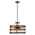 DVI Lighting 3 Light FORT GARRY 3 Light PENDANT in Buffed Nickel and Barnwood on Metal Finish Model: DVP41820BN+BAW
