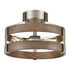 DVI Lighting 3 Light FORT GARRY 3 Light SEMI FLUSH in Buffed Nickel and Barnwood on Metal Finish Model: DVP41811BN+BAW