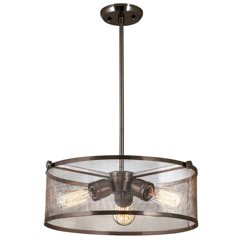 DVI Lighting 3 Light GASTOWN 3 Light PENDANT in Graphite Net Finish Model: DVP15720GR-N