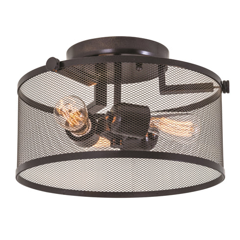 DVI Lighting 3 Light GASTOWN 3 Light SEMI FLUSH in Graphite Net Finish Model: DVP15711GR-N