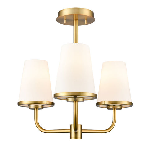 DVI Lighting 3 Light KANATA 3 Light DUAL MOUNT in Brass Finish Model: DVP48012BR-OP