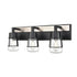 DVI Lighting 3 Light LAKE OF THE WOODS 3 Light VANITY in Ebony and Satin Nickel Finish Model: DVP44443EB+SN-CL