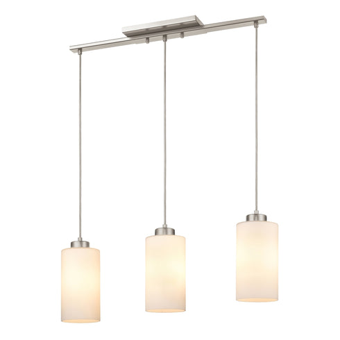 DVI Lighting 3 Light MANITOU 3 Light LINEAR PENDANT in Buffed Nickel Finish Model: DVP47153BN-OP