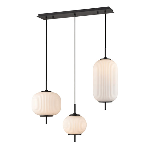 DVI Lighting 3 Light MOUNT PEARL 3 Light LINEAR PENDANT in Brass Finish Model: DVP40053BR-RIO