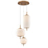 DVI Lighting 3 Light MOUNT PEARL 3 Light PENDANT in Brass Finish Model: DVP40057BR-RIO