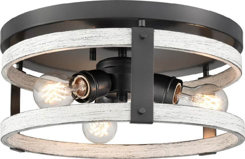 DVI Lighting 3 Light OAKHURST 3 Light FLUSH MOUNT in Ebony Finish Model: DVP40332EB