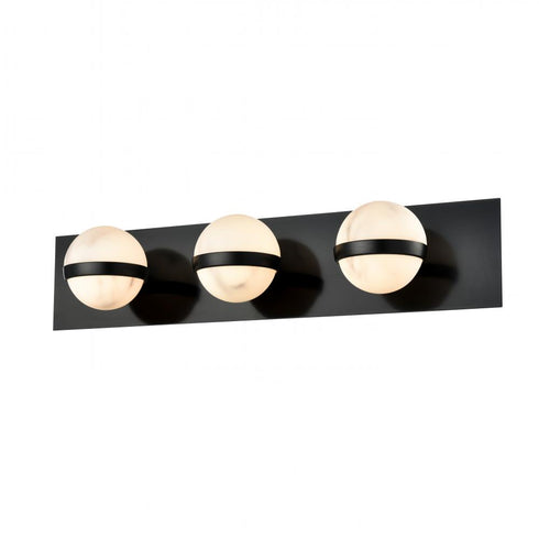 DVI Lighting 3 Light STRATUS ALAB. VANITY BALCK With GREY ALAB. in Ebony Finish Model: DVP38043EB-GFA