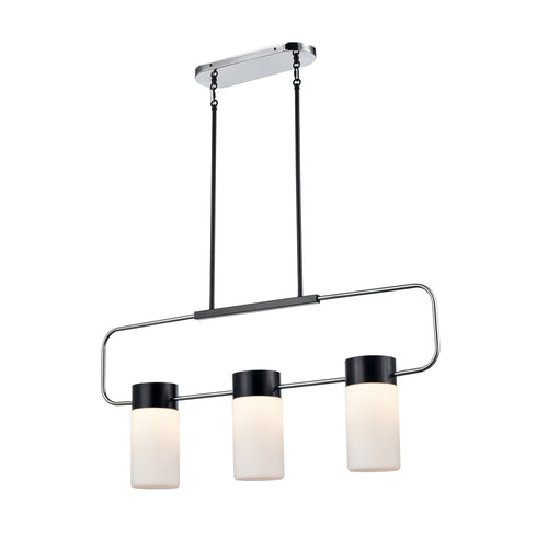 DVI Lighting 3 Light TUXEDO LINEAR PENDANT in Ebony and Chrome Finish Model: DVP40702EB+CH-OP