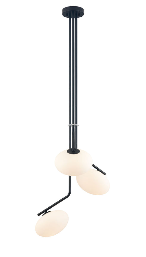 DVI Lighting 3 Light VALOUR ROAD 3 Light PENDANT in Ebony Finish Model: DVP49053EB-OP