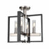 DVI Lighting 4 Light BLAIRMORE 4 Light SEMI FLUSH in Ironwood on Metal and Graphite Finish Model: DVP30211GR+IW-CL