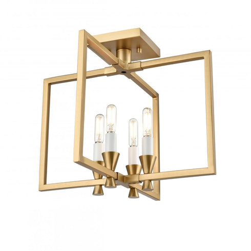 DVI Lighting 4 Light CARISBROOKE 15 Inch SEMI FLUSH BRASS Model: DVP37111BR