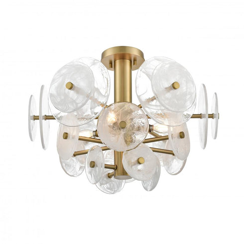 DVI Lighting 4 Light CAROUSEL 4 Light SEMI FLUSH in Brass Finish Model: DVP36513BR-MS