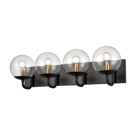 DVI Lighting 4 Light MACKENZIE DELTA 4 Light VANITY in Multiple Finishes and Ebony Finish Model: DVP43144MF+EB-CL