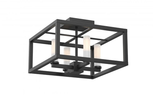 DVI Lighting 4 Light SAMBRE 4 Light SEMI FLUSH MOUNT in Ebony Finish Model: DVP28112EB-OP