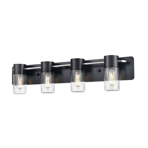 DVI Lighting 4 Light TUXEDO 4 Light VANITY in Ebony and Chrome Finish Model: DVP40744EB+CH-OP