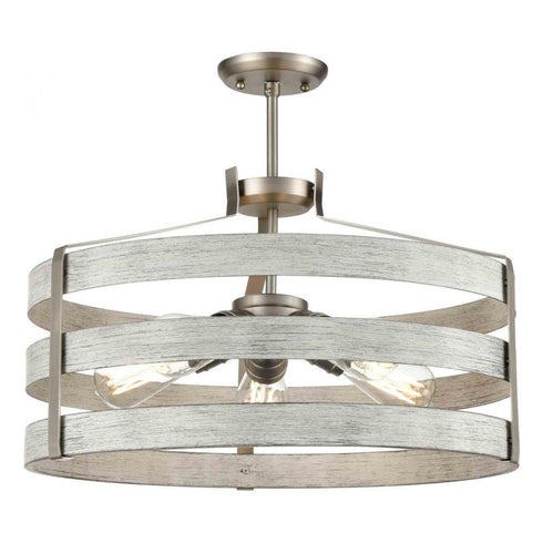 DVI Lighting 5 Light FORT GARRY 5 Light DUAL MOUNT in Buffed Nickel and Barnwood on Metal Finish Model: DVP41808BN+BAW