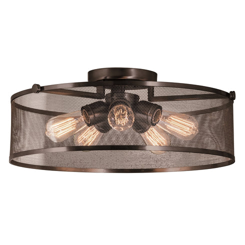 DVI Lighting 5 Light GASTOWN 5 Light SEMI FLUSH in Graphite Net Finish Model: DVP15718GR-N