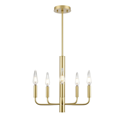 DVI Lighting 5 Light OLIVIA 5 Light DUAL MOUNT in Multiple Finishes and Painted Satin Brass Finish Model: DVP44025MF+GR