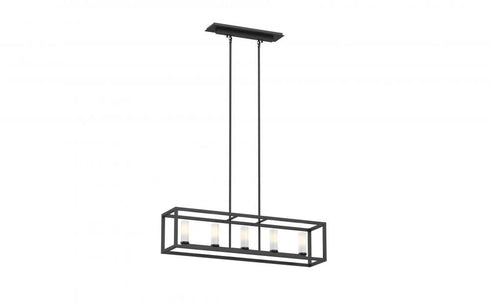 DVI Lighting 5 Light SAMBRE 5 Light LINEAR CHANDELIER in Ebony Finish Model: DVP28102EB-OP