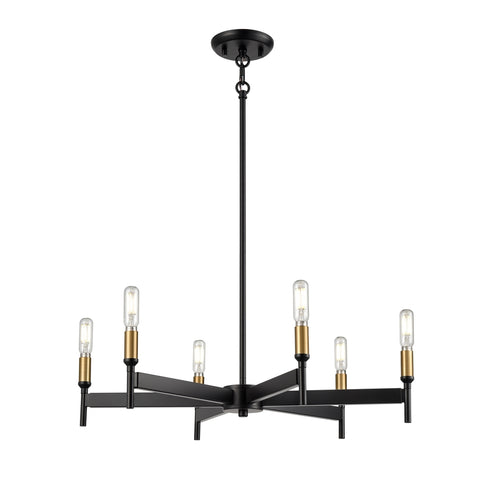 DVI Lighting 6 Light CAMBRAI 24 Inch 6 Light CHANDELIER in Multiple Finishes and Ebony Finish Model: DVP27327MF+EB