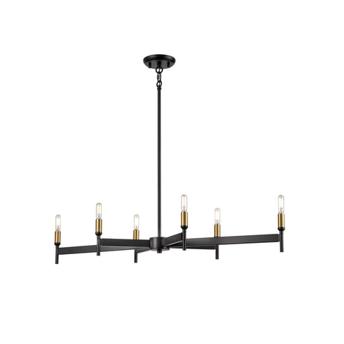 DVI Lighting 6 Light CAMBRAI 36 Inch 6 Light CHANDELIER in Multiple Finishes and Ebony Finish Model: DVP27304MF+EB