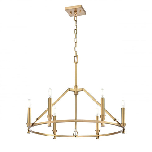 DVI Lighting 6 Light CARISBROOKE 26 Inch CHANDELIER BRASS Model: DVP37126BR