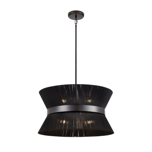 DVI Lighting 6 Light ELLESMERE Ø22.5 Inch PENDANT in Brass Finish Model: DVP43605BR-BK