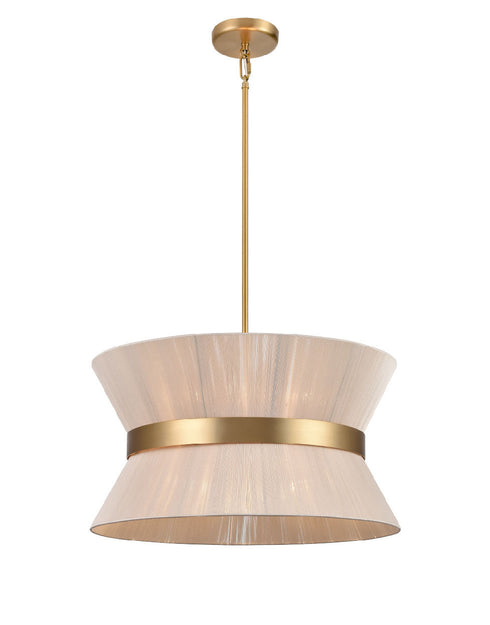 DVI Lighting 6 Light ELLESMERE Ø22.5 Inch PENDANT in Brass Finish Model: DVP43605BR-BK