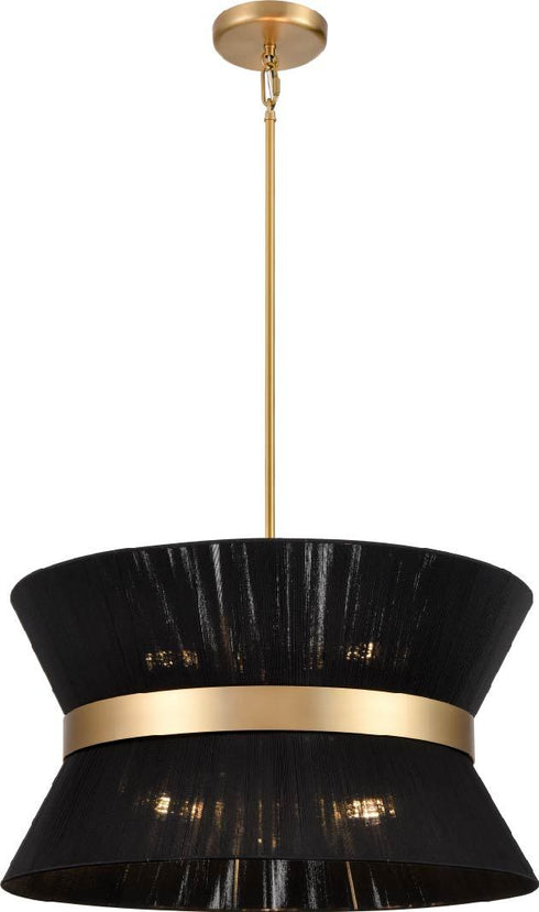 DVI Lighting 6 Light ELLESMERE Ø22.5 Inch PENDANT in Brass Finish Model: DVP43605BR-BK
