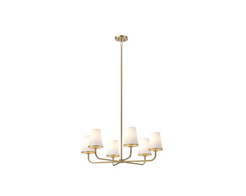 DVI Lighting 6 Light KANATA 6 Light CHANDELIER in Brass Finish Model: DVP48026BR-OP
