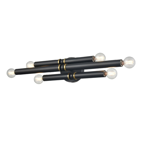 DVI Lighting 6 Light KLONDIKE 6 Light VANITY in Multiple Finishes and Ebony Finish Model: DVP42843EB+MF