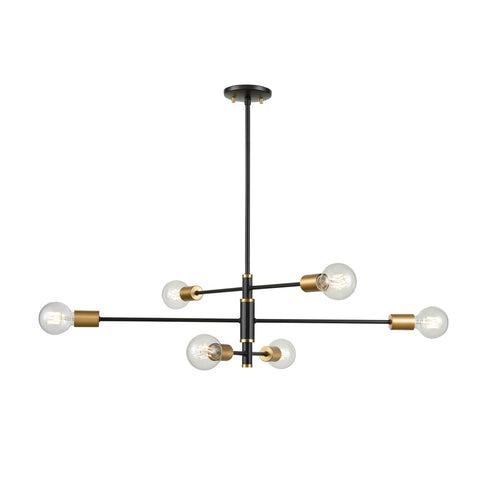 DVI Lighting 6 Light LAKE LOFT 6 Light PENDANT in Brass and Graphite Finish Model: DVP41102BR+GR