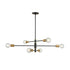 DVI Lighting 6 Light LAKE LOFT 6 Light PENDANT in Brass and Graphite Finish Model: DVP41102BR+GR
