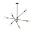 DVI Lighting 6 Light LAKE LOFT 6 Light PENDANT in Brass and Graphite Finish Model: DVP41124BR+GR