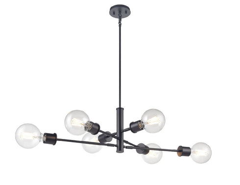 DVI Lighting 6 Light LAKE LOUISE 6 Light LINEAR in Multiple Finishes and Ebony Finish Model: DVP47602MF+EB