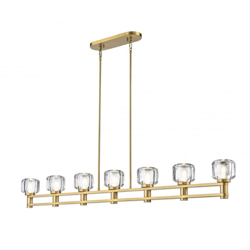 DVI Lighting 7 Light SAMAR 60 Inch LINEAR in Brass Finish Model: DVP34604BR-CL
