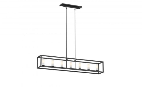 DVI Lighting 7 Light SAMBRE 7 Light LINEAR CHANDELIER in Ebony Finish Model: DVP28104EB-OP