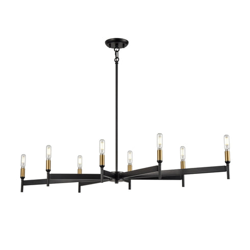 DVI Lighting 8 Light CAMBRAI 44 Inch 8 Light CHANDELIER in Multiple Finishes and Ebony Finish Model: DVP27341MF+EB