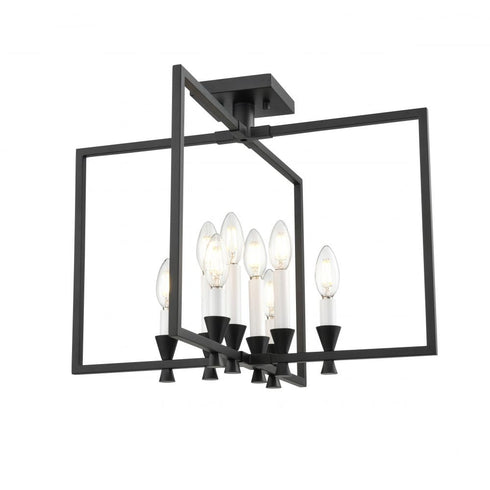 DVI Lighting 8 Light CARISBROOKE 21 Inch SEMI FLUSH BLACK in Ebony Finish Model: DVP37112EB