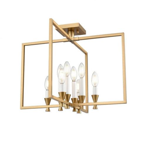 DVI Lighting 8 Light CARISBROOKE 21 Inch SEMI FLUSH BRASS Model: DVP37112BR