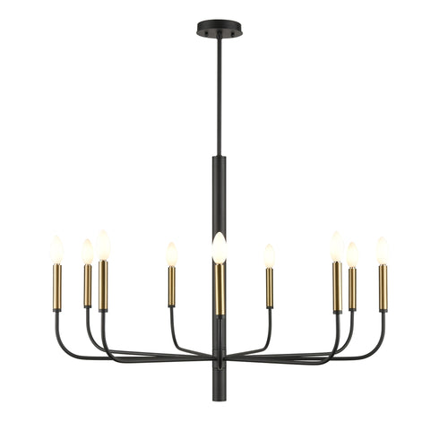 DVI Lighting 9 Light OLIVIA 9 Light CHANDELIER in Multiple Finishes and Graphite Finish Model: DVP44029MF+GR