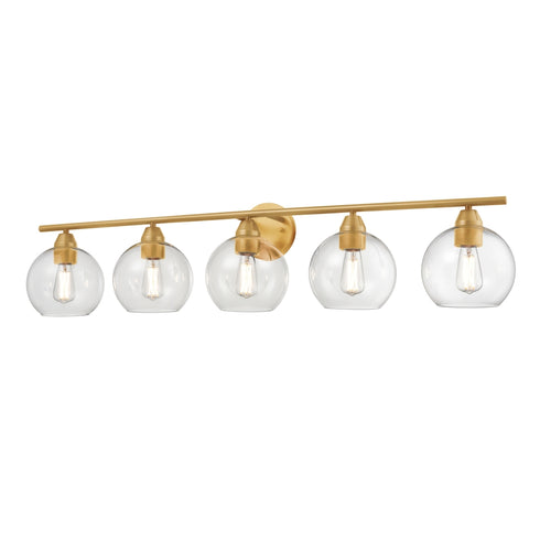 DVI Lighting Andromeda 5 Light Vanity in Brass Finish Model: DVP34755BR-CL