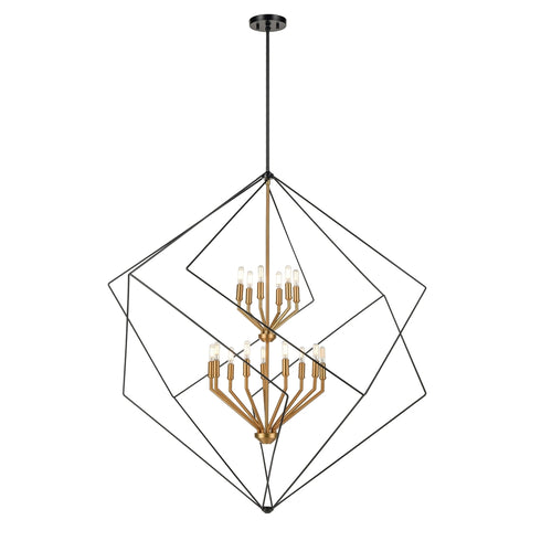 DVI Lighting Ashoona 15 Light Foyer in Buffed Nickel And Ebony Finish Model: DVP44949BN+EB